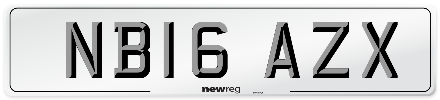 NB16 AZX Number Plate from New Reg